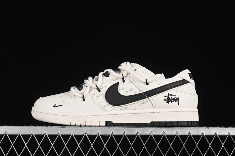 All categories Nk SB Dunk Series Nk SB Dunk Low High-end customized low-top sneakers Nk SB Dunk Low Stusi co-branded - straps off-white and black hook Anniversary high-end customized low-top casual sneakers SJ2068-297